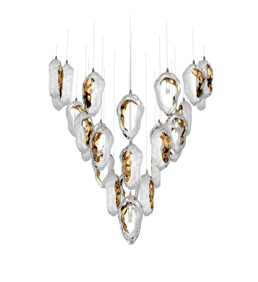 Large cascade chandelier Seashell 10