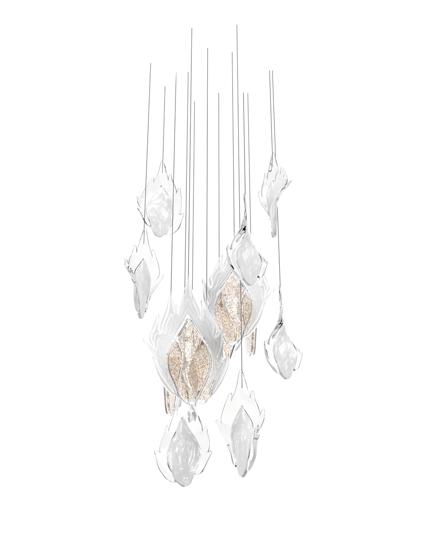 FLAME 1 Linear Cascade Chandelier