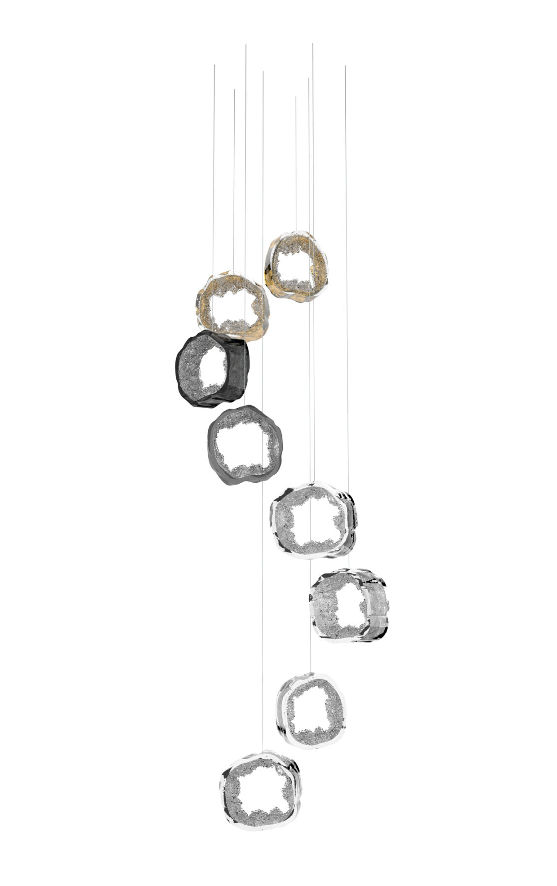 Long pendant chandelier Glittering Eye 1, catalog view
