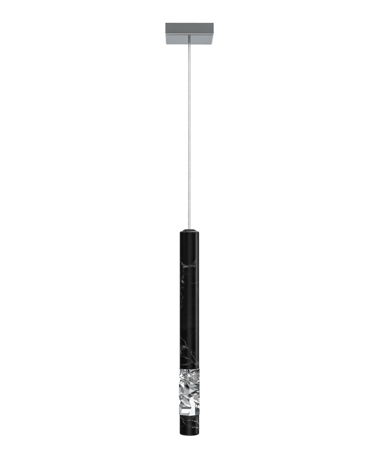 Elementis 1b 1h pendant lighting fixture crystal with black marble
