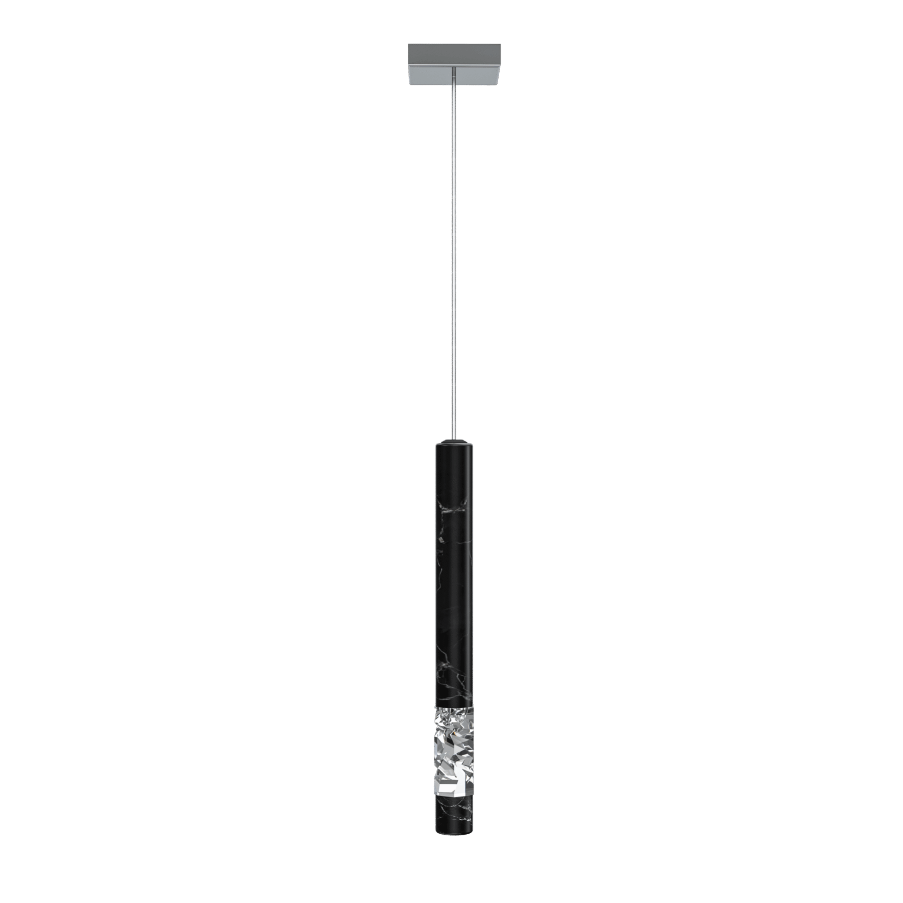Elementis 1H/1B Black Marble Stick Pendant, catalog view
