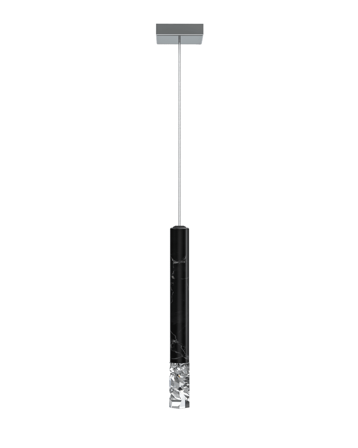 Elementis 1b pendant lighting fixture crystal with black marble