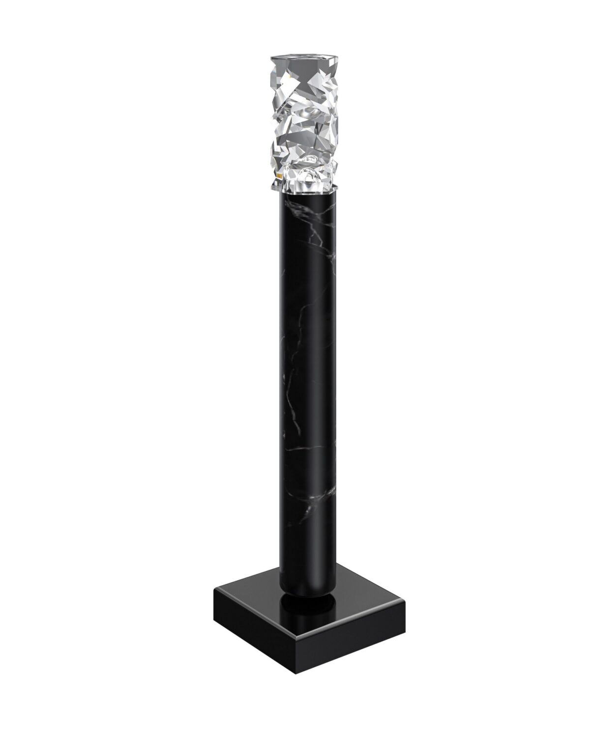 Elementis 7 nero marquina marble table lamp with handcrafted bohemian crystal – modern luxury lighting